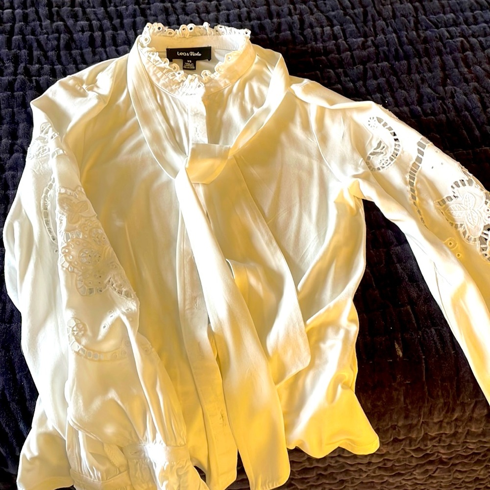 Anthropologie tie neck blouse, new in 2022 size XS.